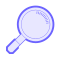 Magnifying glass icon representing smart search